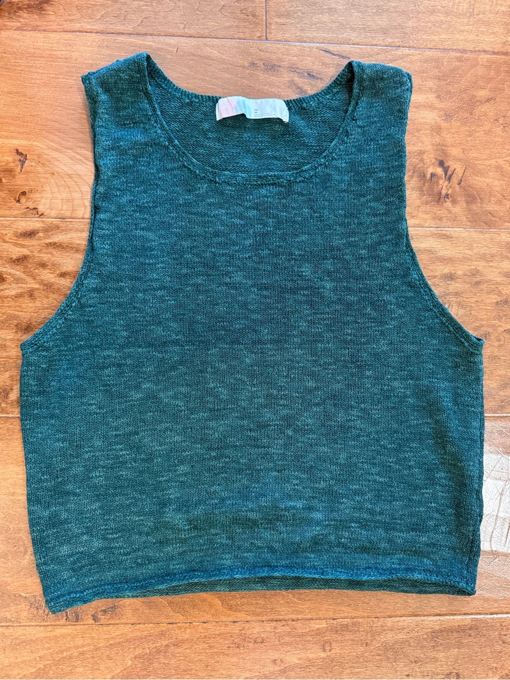 Free People Beach Green Knit Sweater Tank XS Boho Coastal Top